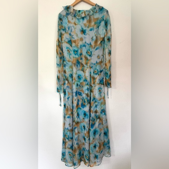 NWT Rays for Days Free People Wisteria Watercolor Midi Dress Blue Size S Small - Picture 12 of 15